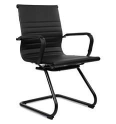 Riva Chair Hugo 6002-3SEB черное, черный металл, экокожа