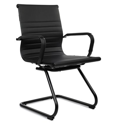 Riva Chair Hugo 6002-3SEB черное, черный металл, экокожа