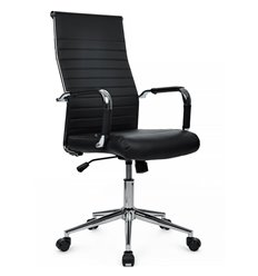 Кресло для руководителя Riva Chair Art 6015H Черный, хром, экокожа, фото 1