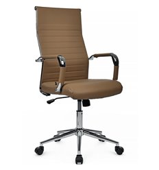 Кресло для руководителя Riva Chair Art 6015H Коричневый, хром, экокожа, фото 1