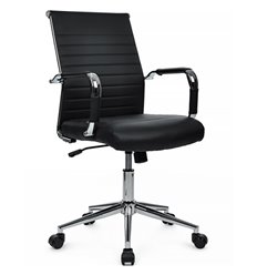 Офисное кресло Riva Chair Art 6015M Черный, хром, экокожа фото 1