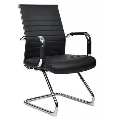 Riva Chair Art 6015G Черный, хром, экокожа