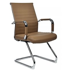 Офисное кресло Riva Chair Art 6015G Коричневый, хром, экокожа фото 1