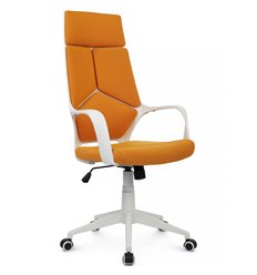 Кресло для руководителя Riva Chair Iq Rv 8989 оранжевое, белый пластик, ткань фото 1