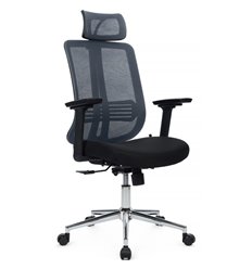 Кресло для руководителя Riva Chair Box A663-3D-M3 Серый, хром, спинка сетка фото 1