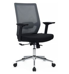 Кресло для руководителя Riva Chair Fix 851E-3D-M3 Серый/Черный, хром, спинка сетка фото 1
