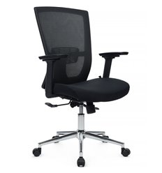 Кресло для руководителя Riva Chair Fix 831E-3D-M3 Черный, хром, спинка сетка фото 1