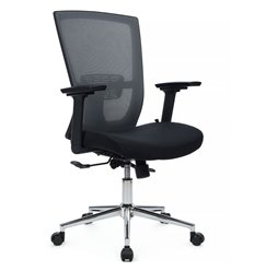 Кресло для руководителя Riva Chair Fix 831E-3D-M3 Серый/Черный, хром, спинка сетка фото 1