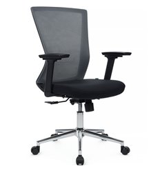 Кресло для руководителя Riva Chair Fix 871E-3D-M3 Серый/Черный, хром, спинка сетка фото 1