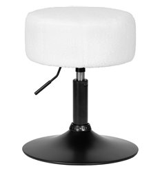 Стул DOBRIN Danny Black LM-2050 (пуф) белый букле, база черная фото 1
