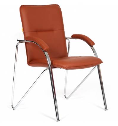Кресло CHAIRMAN 850/brown для посетителя, экокожа, цвет коричневый