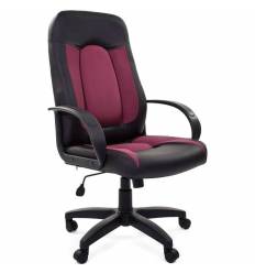 Кресло CHAIRMAN 429/BORDO для руководителя, экокожа/ткань, цвет черный/бордовый