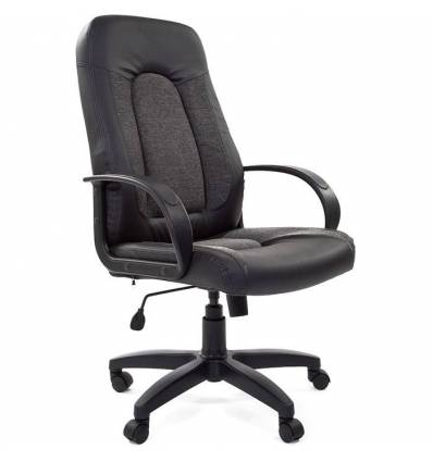 Кресло CHAIRMAN 429/GREY для руководителя, экокожа/ткань, цвет черный/серый