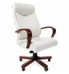 Кресло CHAIRMAN 420 WD/white для руководителя, кожа, цвет белый