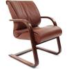 Кресло CHAIRMAN 445 WD/brown для посетителя, кожа, цвет коричневый фото 1