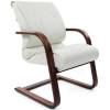 Кресло CHAIRMAN 445 WD/white для посетителя, кожа, цвет белый