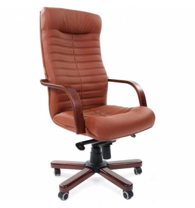 Кресло CHAIRMAN 480 WD/brown для руководителя, экокожа, цвет коричневый