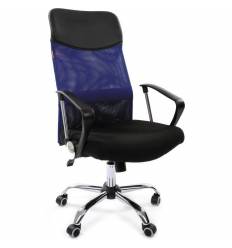 Кресло CHAIRMAN 610/BLUE для руководителя, сетка/ткань, цвет синий/черный