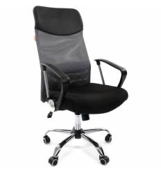 Кресло CHAIRMAN 610/GREY для руководителя, сетка/ткань, цвет серый/черный