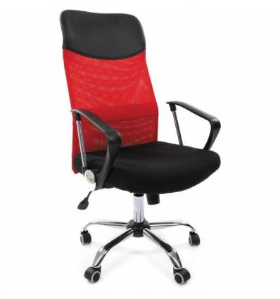 Кресло CHAIRMAN 610/RED для руководителя, сетка/ткань, цвет красный/черный
