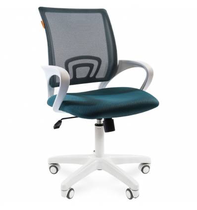 Кресло CHAIRMAN 696 WHITE/GREEN для оператора, белый пластик, цвет зеленый