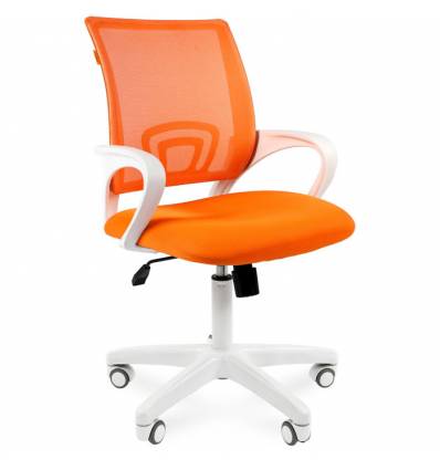 Кресло CHAIRMAN 696 WHITE/ORANGE для оператора, белый пластик, цвет оранжевый