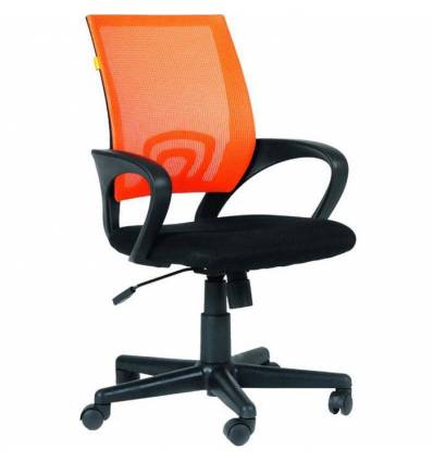 Кресло EChair-304 TC Net/orange для оператора, сетка/ткань, цвет оранжевый/черный