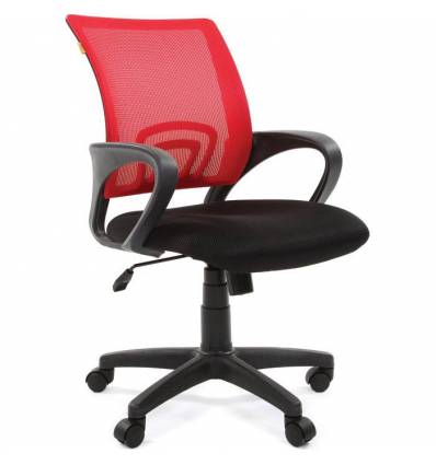 Кресло EChair-304 TC Net/red для оператора, сетка/ткань, цвет красный/черный