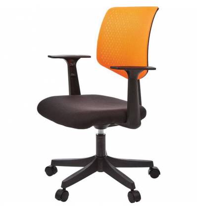 Кресло EChair-321 PTW/orange для оператора, сетка/ткань, цвет оранжевый/черный
