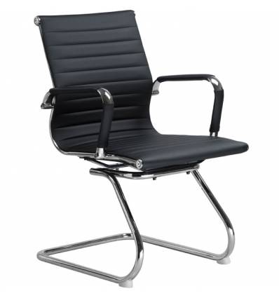 Кресло LMR-102N/black для посетителя, экокожа, цвет черный