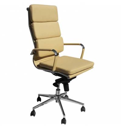 Кресло LMR-103F/beige для руководителя, экокожа, цвет бежевый