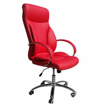 Кресло LMR-104B/red для руководителя, экокожа, цвет красный