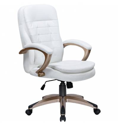 Кресло LMR-106B/white для руководителя, экокожа, цвет белый