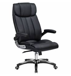 Кресло LMR-107B/black для руководителя, экокожа, цвет черный