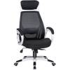 Кресло LMR-109BL/white для руководителя, сетка/ткань, цвет черный, пластик белый фото 1
