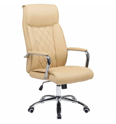 Кресло LMR-110B/cream для руководителя, экокожа, цвет кремовый