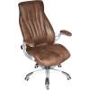 Кресло LMR-112B/brown для руководителя, экокожа, цвет коричневый античный фото 2