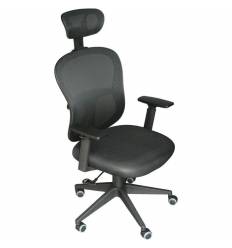 Кресло LMR-113M/black для руководителя, сетка/ткань, цвет черный