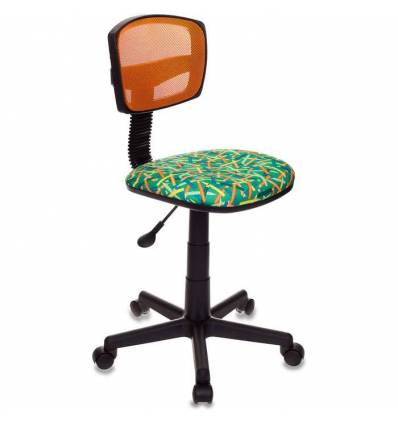 Кресло Бюрократ CH-299/OR/PENCIL-GN детское, сетка/ткань, цвет оранжевый/зеленый карандаши