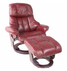 Кресло-реклайнер RELAX Lux 7438W Bordo, кожа, цвет бордовый