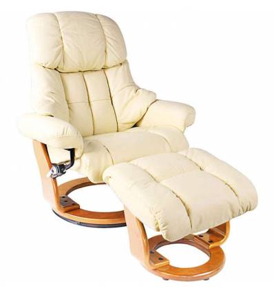 Кресло-реклайнер RELAX Lux 7438W Ivory, кожа, цвет слоновая кость