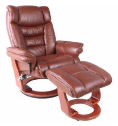 Офисное кресло RELAX Zuel 7582W Brown, кожа, цвет коричневый/орех фото 1