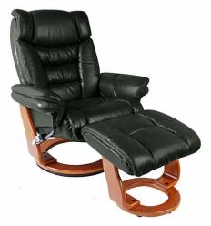 Офисное кресло RELAX Zuel 7582W Black, кожа, цвет черный/орех фото 1