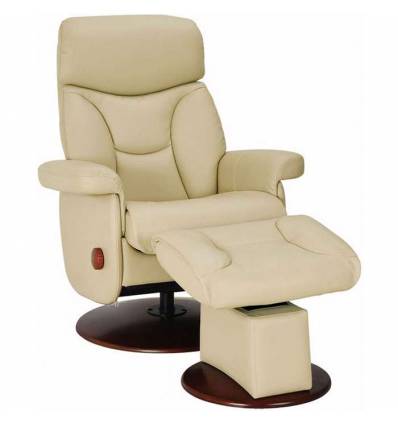 Кресло-реклайнер RELAX MASTER S14120 Ivory, кожа, цвет кремовый/карамель