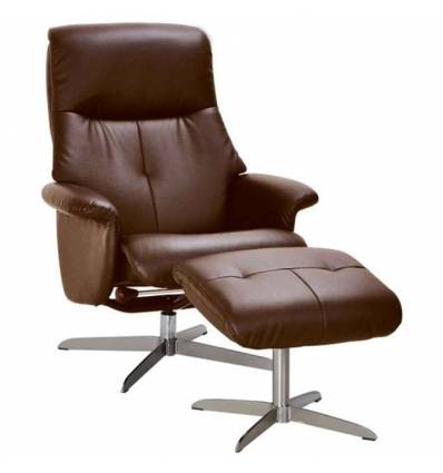 Кресло-реклайнер RELAX BOSS S14032 Brown, кожа, цвет коричневый