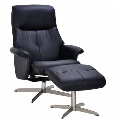 Кресло-реклайнер RELAX BOSS S14032 Black, кожа, цвет черный