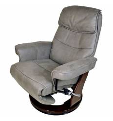 Офисное кресло RELAX RIO 7651 Taupe Grey, искусственный нубук, цвет серо-коричневый/темный орех фото 1