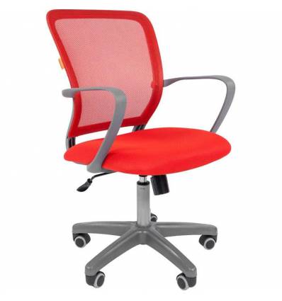 Кресло CHAIRMAN 698 GREY/RED для оператора, серый пластик, сетка/ткань, цвет красный