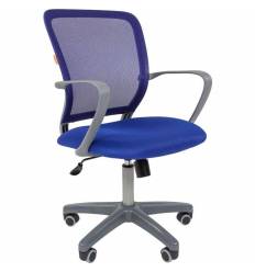 Кресло CHAIRMAN 698 GREY/BLUE для оператора, серый пластик, сетка/ткань, цвет синий