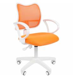 Кресло CHAIRMAN 450 LT WHITE/ORANGE для оператора, белый пластик, сетка/ткань, цвет оранжевый